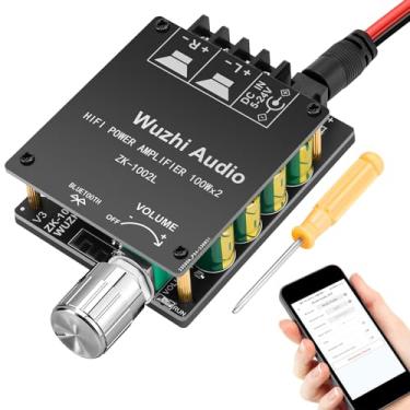 Imagem de MakerHawk Mini placa amplificadora bluetooth 2.0 2x100w 5v-24v módulo amplificador de potência de áudio para loja de alto-falantes de home theater (zk-1002l)