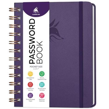 Imagem de Clever Fox Espiral de Livro de Palavra-passe – Mini Organizador de Endereços e Senhas da Internet com Abas Alfabéticas Laminadas – Caderno Pequeno Porta-Senhas – Capa dura, Tamanho de Bolso, 12 x 14,5