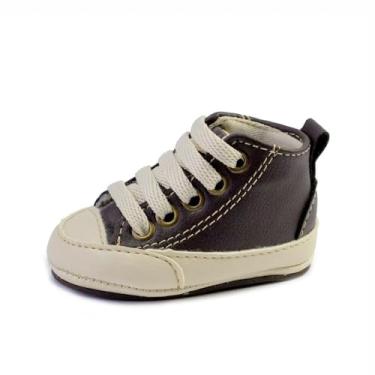 Imagem de Sapatinhos Bebê-Tenis recém-nascido primeiros passos, forrado com tecido espumado 14ao20 baby 1101B (Marrom Bege, BR, Bebê, Numérico, 14)