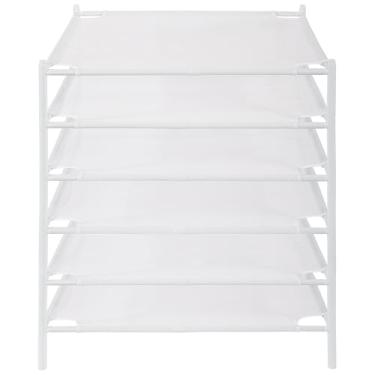 Imagem de STO STO Rack de secagem de suéter, pacote com 6 prateleiras empilháveis de malha, escorredor de roupas para suéteres, meias, brinquedos, branco