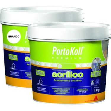 Imagem de Kit 2 Rejuntes Acrílico Flexível Premium 1Kg Portokoll