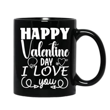 Imagem de SpreadPassion Caneca de café Happy Valentine Day I Love You, presente para namorado e namorada, ideia de presente de dia dos namorados, presente para marido e esposa, ideia de presente de aniversário