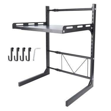 Imagem de Prateleira de Micro-ondas, Organizador de Bancada de Cozinha Ajustável, Jarra de Temperos, Talheres, Prateleira de Despensa para Cozinha, Garagem, Sala de Estar