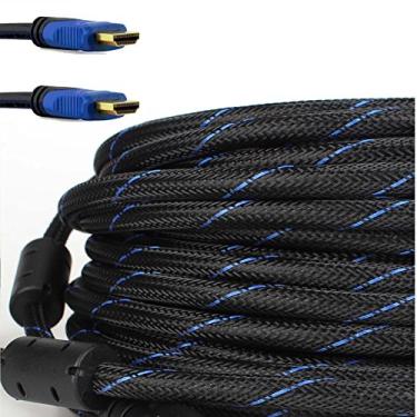 Imagem de CableVantage Cabo HDMI premium de 3 m para TV HDTV 3D DVD PS4 LCD HD TV 1080p v1.4 Cabo HDMI de nylon trançado de alta velocidade Ethernet branca e retorno de áudio, PS3/PS4