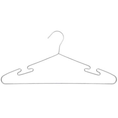 Imagem de Kit 30 Cabide Executivo Cava De Aço Revestido IKAZA, Prateado