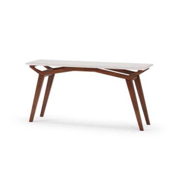 Imagem de Aparador Olegário Cor Castanho C/ Vidro Branco 160cm - 76754 - Sun Hou