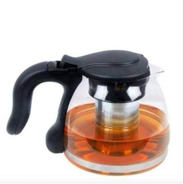 Imagem de Chaleira Inox de Vidro c/ tampa c/ Infusor 1 Litro Bule Café - Fratell