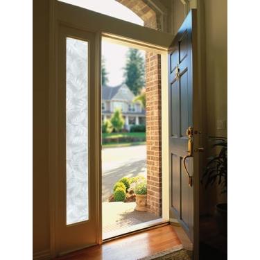 Imagem de Artscape Luz lateral de palma gravada | Película decorativa para janela de privacidade com padrão de vidro fosco gravado | Proteção não adesiva e UV | Fácil de aplicar e removível | 30,5 x 183 cm |