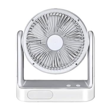 Imagem de Vrainito Conjunto de luzes de ventilador solar de carregamento USB de 6 polegadas ventilador de circulação de ar multifuncional ventilador de estudante