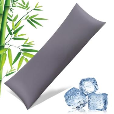 Imagem de Fronha corporal com zíper de viscose refrescante de bambu fronhas com zíper, capa de travesseiro corporal fresca e respirável para dormir quente e suores noturnos, 51 x 137 cm
