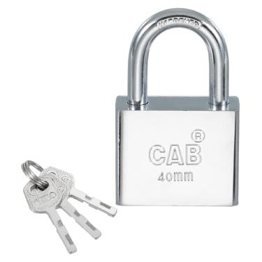 Imagem de PATIKIL Cadeado de copo de pino de 40 mm (1-9/40.6 cm), cadeados de aço inoxidável com chave para porta interna e externa, prata