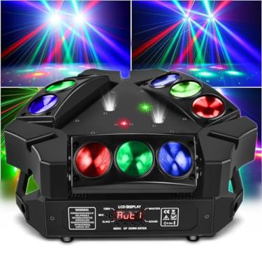 Imagem de FODEXAZY Spider Moving Head Dj Lights 9 X 10W Rgb Led Dj Iluminação De Palco Dj Moving Light Para Festas Luzes Modo Dmx Ativado Por Som Para Festa Casamento Concerto Disco Dj Concerto Show