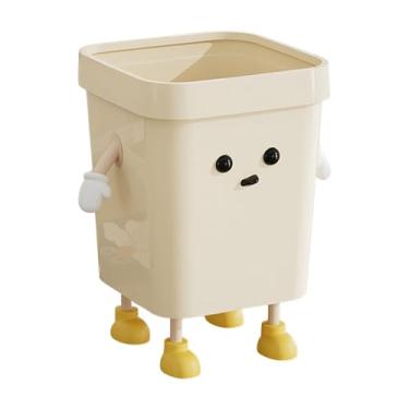 Imagem de Gralara Lixeira Criativa Balde de Compostagem Doméstica Engraçado Leve Multifuncional Cesto de Lixo Aberto Superior Lixeira para Escritório Banheiro, Grande posição