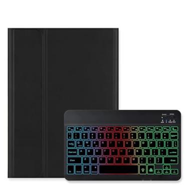 Imagem de Disonbeir Capa de teclado retroiluminada para Galaxy Tab S6 Lite 10,4 polegadas com teclado retroiluminado, teclado removível, capa fofa de cor doce, preto
