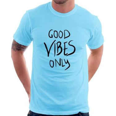 Imagem de Camiseta Good Vibes Only - Foca na Moda, Azul bebê, GG