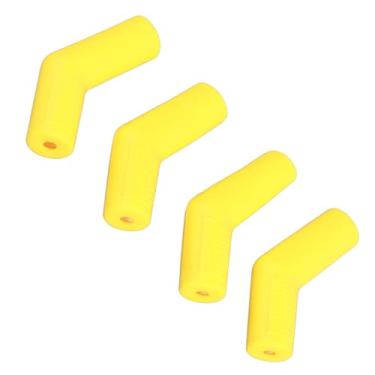 Imagem de GRCFUMO 4PCS Motocicleta Protetor de sapato de alavanca de mudança de marchas, tampa de slip slip slip de borracha, capa de pedal universal de alavanca de mudança para as (Amarelo)