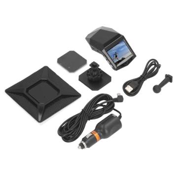 Imagem de DashCam traseira dianteira, Dash Cam frontal traseira interna, câmera de painel de visão noturna HD de 10MP para carro