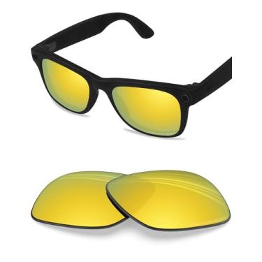 Imagem de BLAZERBUCK Lentes de reposição polarizadas anti-sal para óculos de sol RayBan Meta Wayfarer RW4006 50 mm, Ouro 24k - Polarizado, 0