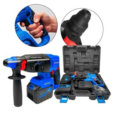 Imagem de Martelete Perfurador Brushless 1150W, SDS Plus, 2 Baterias 3000mAh, Kit Completo com Brocas e Maleta, Ferramenta Ideal para Construção e Reformas