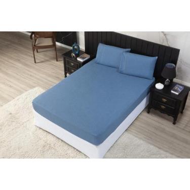 Imagem de jogo de lençol KING 4 pçs 600 FIOS MICROPERCAL AVELUDADO - SAFIRA ENXO