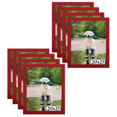 Imagem de Kit 8 Porta Retrato Molduras 20x25 Vermelho - Santamaria Molduras