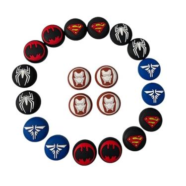 Imagem de Kit 2 Grip (Par) Heróis Protetor Analógico Silicone Controle Joystick Polegar Compatível Com PS4 PS5 Xbox Nintedo Switch Desempenho (Ironman)
