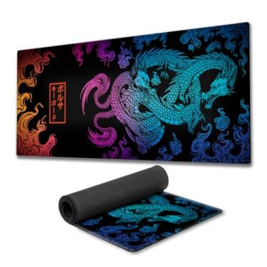 Imagem de Mouse Pad Gamer Dragão Chinês Premium fundo de borracha 90x40cm 900x400 80x30cm 800x300 speed gamer mousepad 90x40 (Rainbow, 90x40cm)
