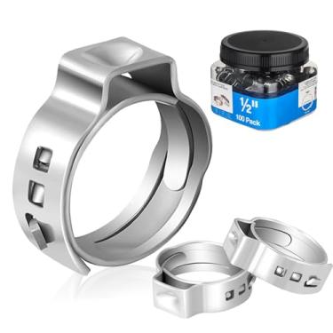 Imagem de HeSun Anel de crimpagem Pex de 1/2 polegada, anéis de fixação Pex de 500 peças, anel de aço inoxidável 304 premium para conexão de acessórios Pex, CLAMP016-500