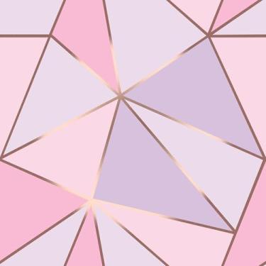 Imagem de Papel De Parede Geométrico Rosa Lilás Roxo Lavável 3m