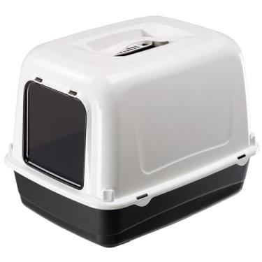 Imagem de Ferplast CLEAR CAT 10, sanitário fechado para gatos com filtro de carbono antiodor, porta escurecida e alça, preto