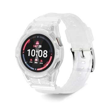 Imagem de Pulseira compatível com Samsung Galaxy Watch 7 6 5 4 de 44 mm e 40 mm com capa, à prova de choque, durável, capa protetora resistente com pulseira de silicone para relógio de substituição à prova de