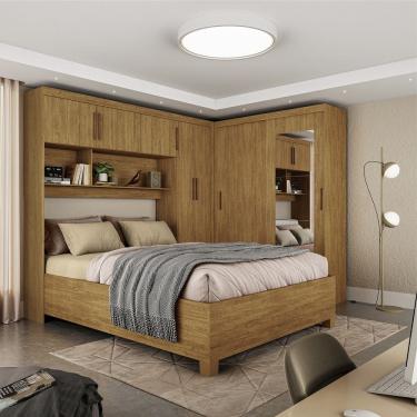 Imagem de Quarto Modulado Casal com Espelho e Cama 7 Portas Belém Carioca Móveis