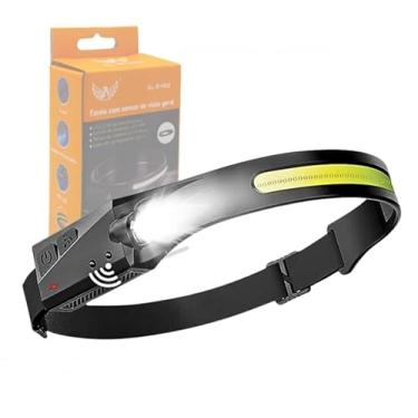 Imagem de Lanterna de Cabeça LED COB com Sensor de Movimento, Bateria de 8 Horas, Resistente à Água, Recarregável USB-C, Iluminação 230°
