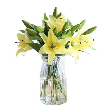 Imagem de DCYEQRQ Flores artificiais para decoração de flores falsas, flores artificiais, flores artificiais de látex de toque real para decoração de casamento em casa, flores falsas, flores falsas (K F)