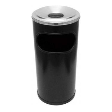 Imagem de Lixeira Cinzeiro 22L Em Plastico Aro Alumínio Bituqueira - JSN