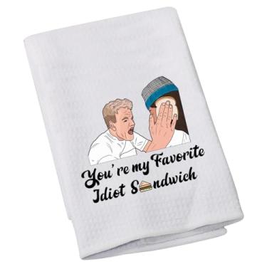 Imagem de LEVLO GR Baking Fans Gift You're My Favorite Idiot Sandwich Toalha de cozinha panos de prato padeiro engraçado novo presente de casa para ela ele (Idiot Sandwich)