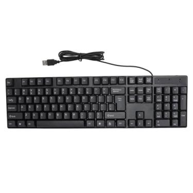 Imagem de Teclado de idioma minoritário com fio, teclado universal de 104 teclas ergonômico USB para jogos, cabo ABS de 1,5 m de comprimento para escritório (russo)