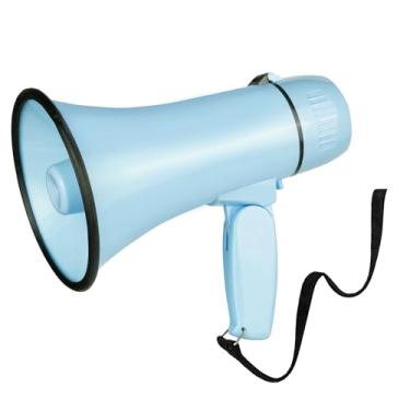 Imagem de Megafone portátil 20 Watt Power Megafone Speaker Bullhorn voz e modos de sirene/alarme com controle de volume e alça (azul claro)