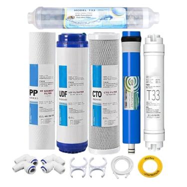 Imagem de 6-Stage Reverse Osmosis Replacement Filter Set, 6pcs with Alkaline Mineral Filter, 100 GPD Standard, for 10'' sink Replacement Water Filter