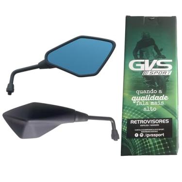 Imagem de Retrovisor GVS Mini Rebaixado Z400 GVS Sport Espelho Azul Plano, Rosca Honda, Par
