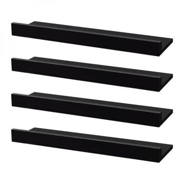 Imagem de Kit 4 Prateleiras Porta Quadros 40 X 10cm Preta