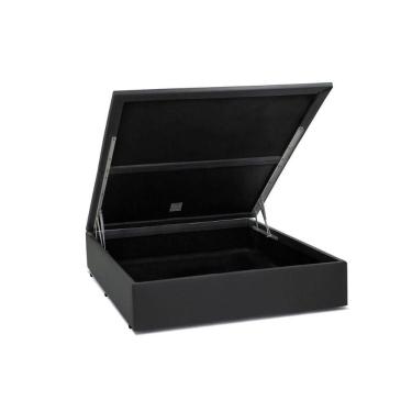 Imagem de Cama Box Baú Viúva Homequeen Corino Cinza 41x128x188