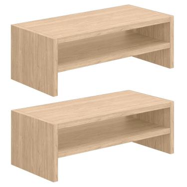 Imagem de Kit 02 Suportes Stand Para Monitores Mesa Escritório Home Office Lap L03 Amadeirado