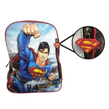 Imagem de Mochila Super Homem De Costas Escolar Infantil Criancas Heroi Superman