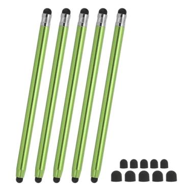 Imagem de PATIKIL 5 canetas Stylus para telas sensíveis ao toque, 2 em 1, de alta sensibilidade, caneta capacitiva para celulares, tablets, laptops, dispositivos com tela sensível ao toque, verde