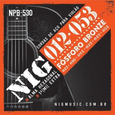 Imagem de Encordoamento P/ Violão Aço Fosforo Bronze 012 - NIG