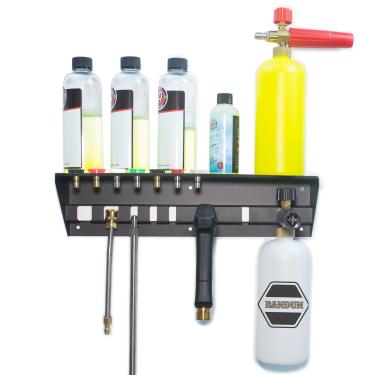 Imagem de BANDUN Suporte Para Pistola De Lavadora Alta Pressão Com Prateleira, Canhão Espuma Haste, Pontas Bico Pressão, Garrafa Sabão, Acessórios E Peças, Rack Armazenamento