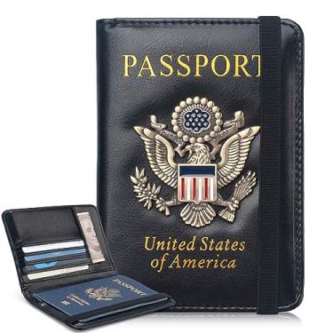 Imagem de Coowayze Capa Para Passaporte Mulheres E Homens, De Couro Americana Com Compartimento Cartão Vacina, Organizador Documentos Viagem Rfid