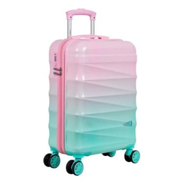 Imagem de Mala Bordo Pequena Rodas Duplas 10Kg- ROSA C/VERDE 360º de Mãos Feminina Yin's (Verde com Rosa)