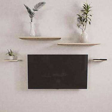 Imagem de Prateleira Suspensa de Madeira Maciça Pinus - 4 Peças - Ômega Suportes